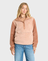 Switchback Sherpa Half Snap Fleece Pullover - Sugar Almond