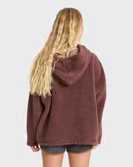 Time Out Sherpa Fleece Pullover Hoodie - Espresso