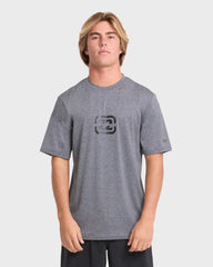 All Day Wave Loose Fit Short Sleeve Surf Tee - Light Gray Heather