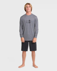 All Day Wave Long Sleeve Surf Tee - Light Gray Heather