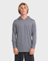 Arch Mesh Hooded Long Sleeve Surf Tee - Light Gray Heather