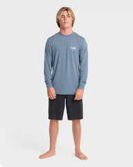 Crossboards Long Sleeve Surf Tee - China Blue