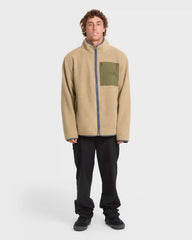 Alpine Mock Neck Full-Zip Fleece - Pale Khaki