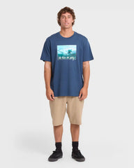 Lucid Premium Short Sleeve Cotton Graphic T-Shirt - Dark Denim