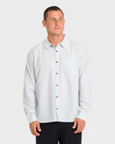 Garage Post Up Long Sleeve Oxford Shirt - Blue Smoke