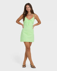 Sun Lit Mini Dress - Green Glow
