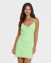 Sun Lit Mini Dress - Green Glow