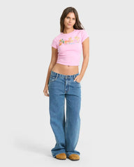 Wonderful Garden Short Sleeve Knit T-Shirt - Prism Pink