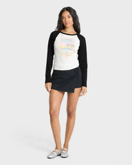 Paradise Dream Cotton Long Sleeve Raglan T-Shirt - Black Sands