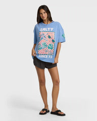 Salty Life Short Sleeve Cotton Graphic T-Shirt - Blue Horizon