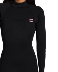 3/2mm Foil Flatlock Back Zip Wetsuit - Black