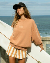 Bleached Out Kendal Crewneck Sweatshirt - Caramel Cafe
