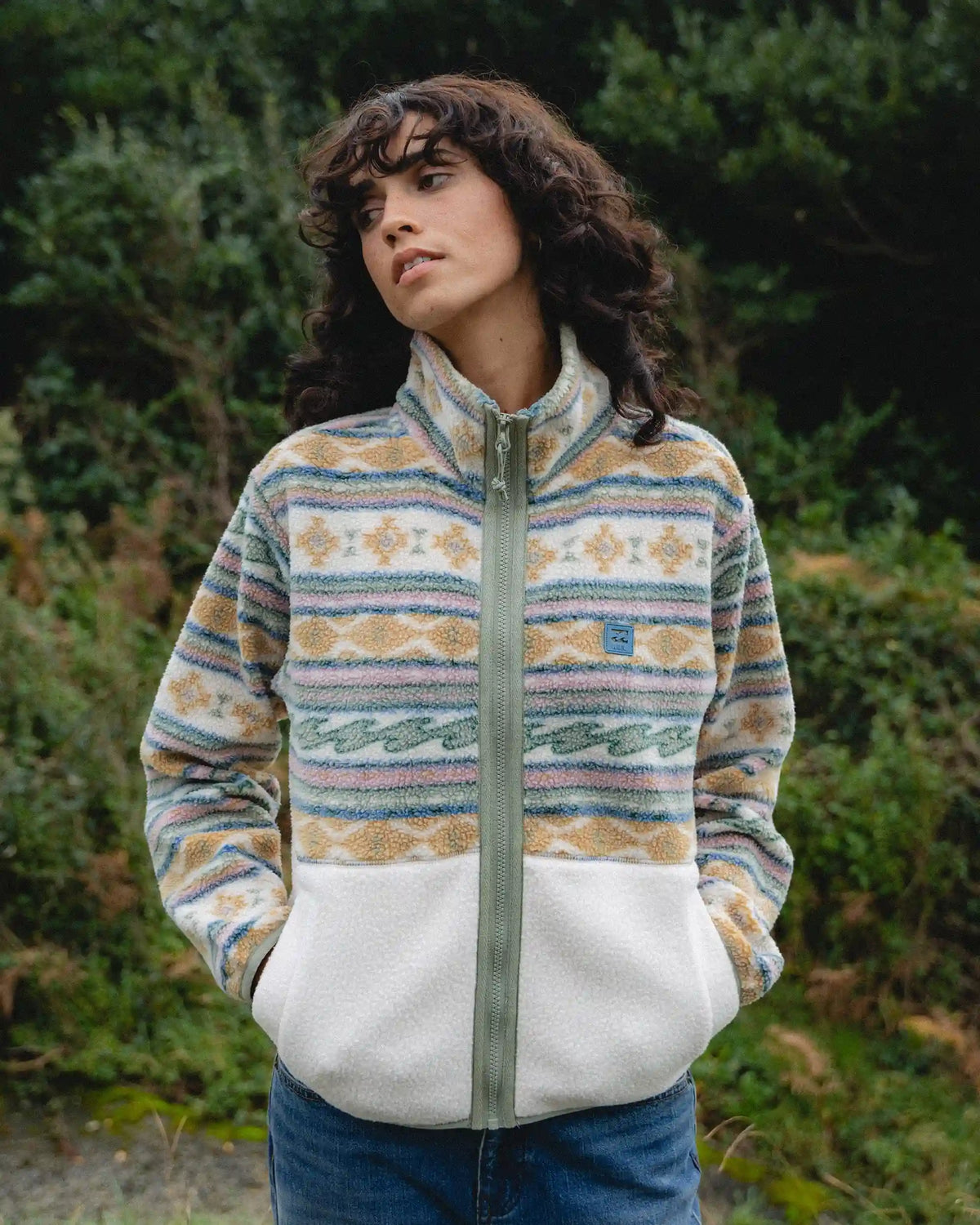 A/Div Rock Jetty Mock Neck Zip Sherpa Fleece - Whitecap