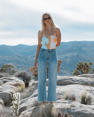 Free Fall High-Waist Denim Pants - Surf Spray