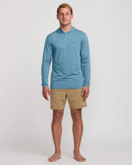 Arch Mesh Long Sleeve Hooded Surf Tee - Bay Blue