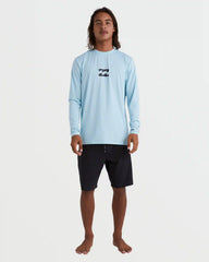 All Day Wave Loose Fit Long Sleeve Surf Tee - Coastal Blue