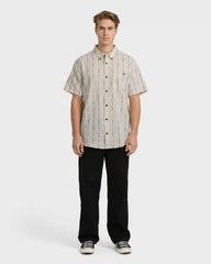 All Day Jacquard Short Sleeve Shirt - Stone