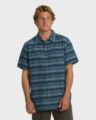 All Day Stripe Short Sleeve Shirt - Dark Denim