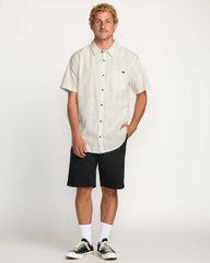All Day Stripe Short Sleeve Shirt - Off White