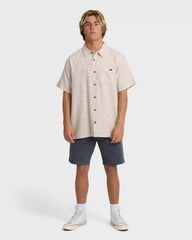 Sundays Jacquard Short Sleeve Woven Shirt - Ash