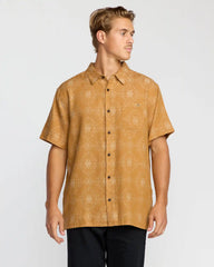 Sundays Jacquard Short Sleeve Woven Shirt - Golden Haze