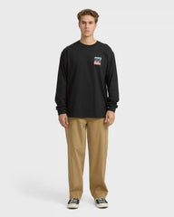 Crayon Wave Regular Long Sleeve T-Shirt - Washed Black