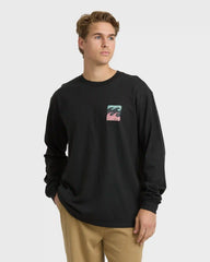 Crayon Wave Regular Long Sleeve T-Shirt - Washed Black