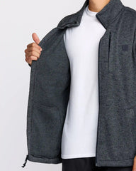 Boundary Mock Neck Zip Sweatshirt - Navy