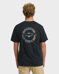 Hollow Diamond Wave Washed Premium Short Sleeve T-Shirt - Black