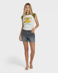 Des Tropic Short Sleeve Raglan Top - Dark Olive