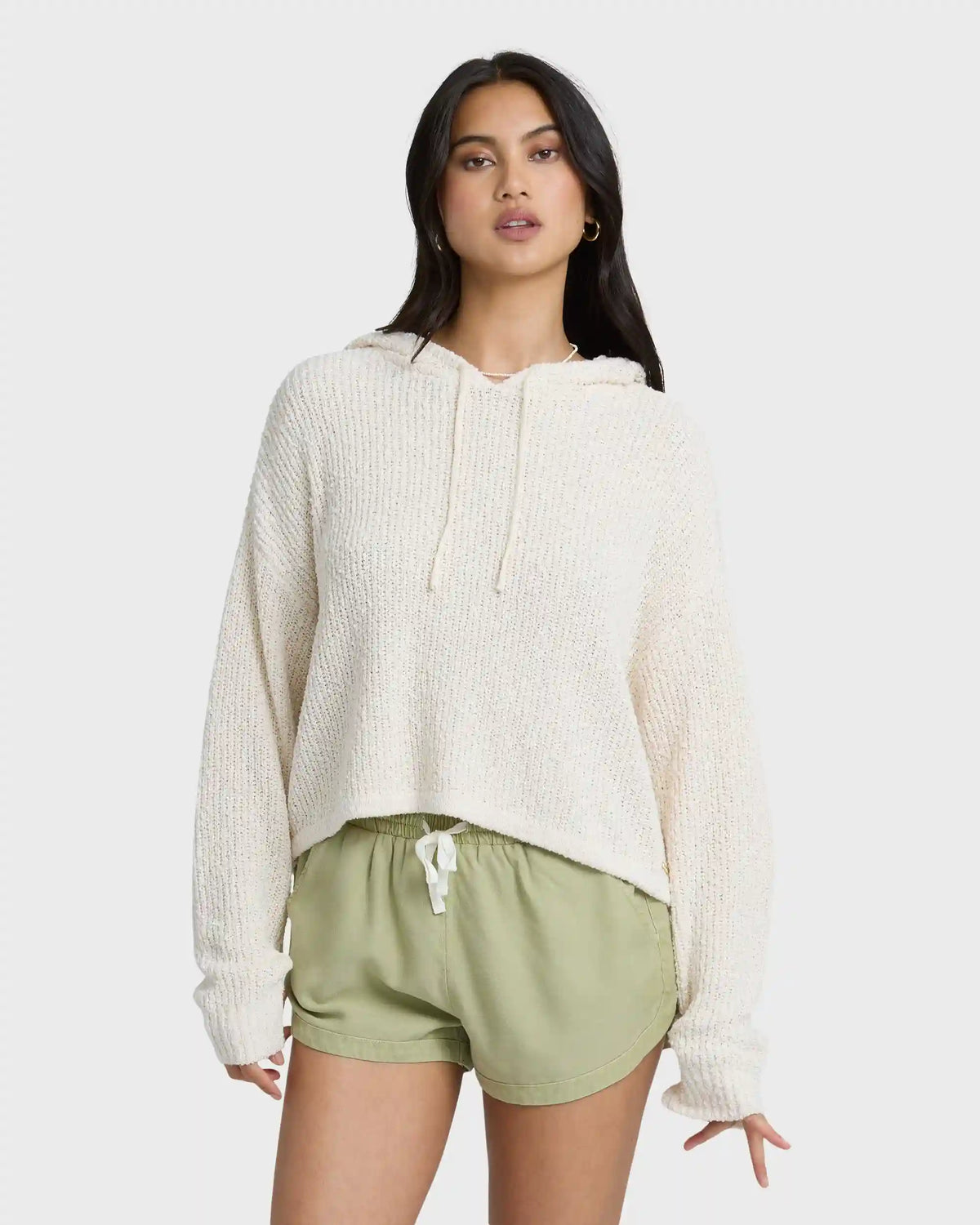 Hot Beachin Hooded Sweater - White Cap
