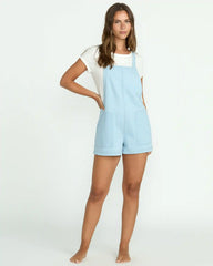 Beach Crush Denim Overalls - Salt Blue