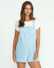 Beach Crush Denim Overalls - Salt Blue