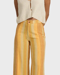 Hazy Daze Elastic Waist Pants - Brown Multi