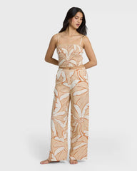 Tropic Breeze Elastic Waist Pants - Stone
