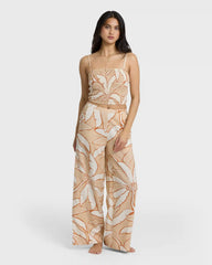 Tropic Breeze Elastic Waist Pants - Stone