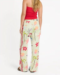 Lottie Hall Woven Elastic Waist Pants - Sunny Lime