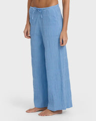 Laura Elastic Waist Pants - Blue Drift