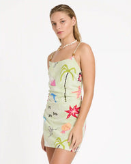 Lottie Hall Woven Dress - Sunny Lime