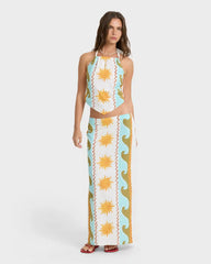 Tides Call Midi Skirt - Salt Crystal