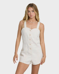 Misshape Denim Romper - Sea Salt