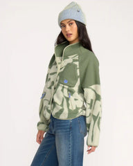 A/Div Popoyo Snap Up Sherpa Fleece Jacket - Seagrass