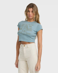 Pretty Sweet Day Short Sleeve T-Shirt - Mineral Blue