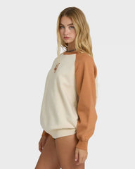 Blissed Out Crewneck Sweatshirt - Caramel Cafe