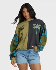Split Palm Kendal Crewneck Sweatshirt - Cedar