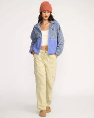 A/Div Rock Jetty Mock Neck Zip Sherpa Fleece - Iris