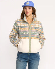 A/Div Rock Jetty Mock Neck Zip Sherpa Fleece - Whitecap