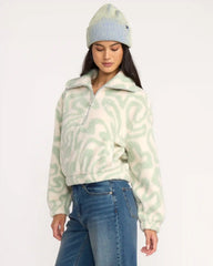 A/Div Barra Half Zip Sherpa Fleece - Green Haze