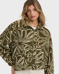 First Light Sherpa Front Zip Fleece - Martini Olive