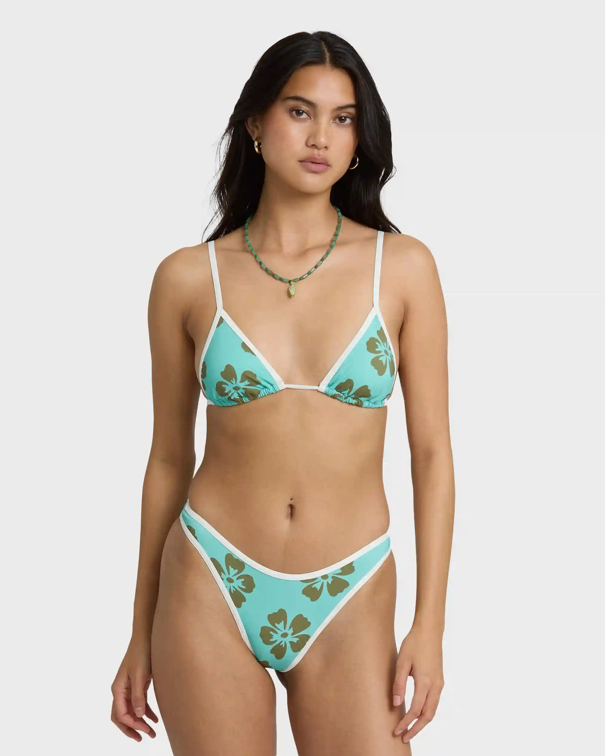 Last Summer Mini Slide Triangle Bikini Top - Ocean Spray